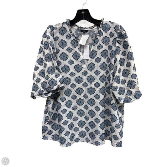 Top Short Sleeve By Ann Taylor In Floral Print, Size: L