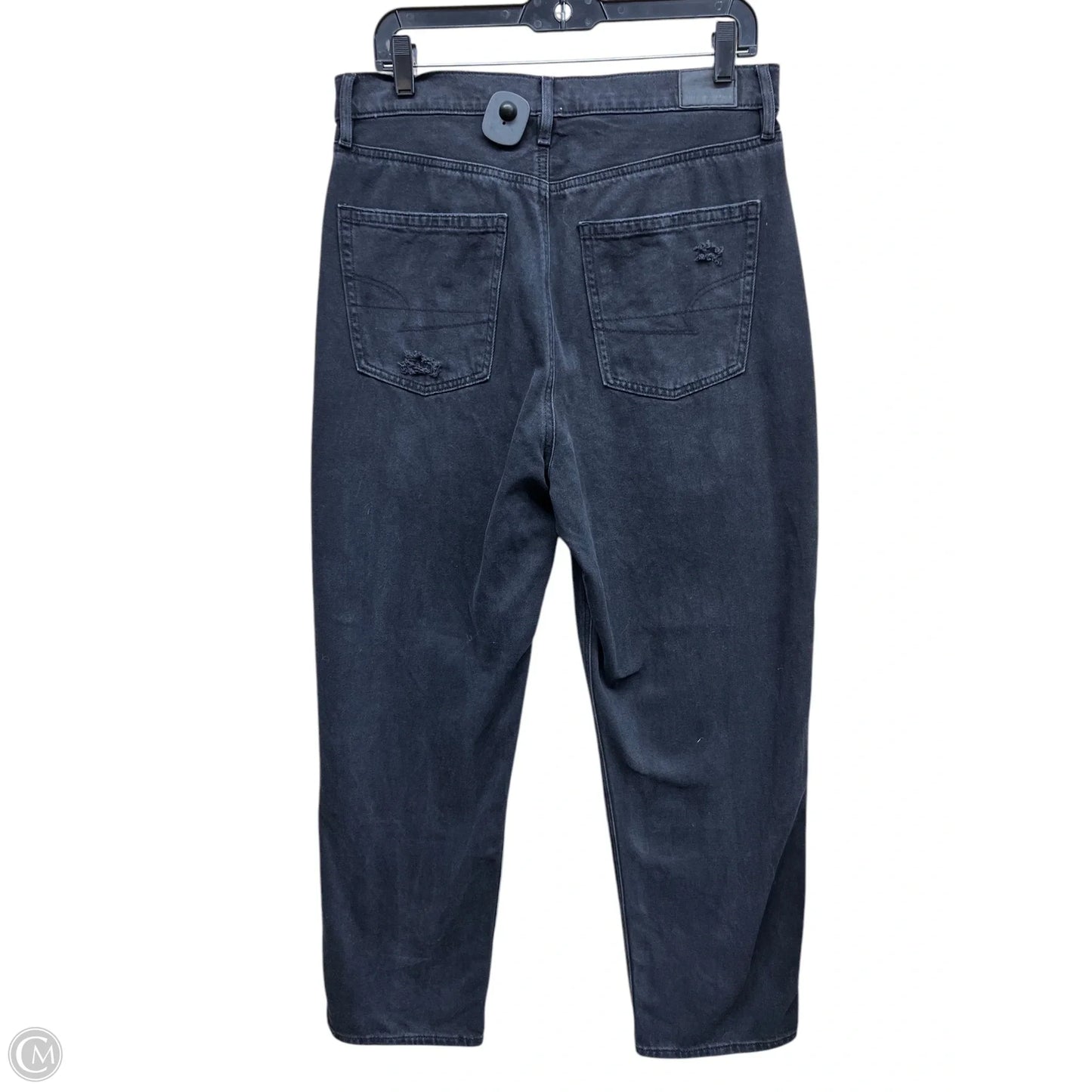 Jeans Straight By American Eagle In Black Denim, Size: 12