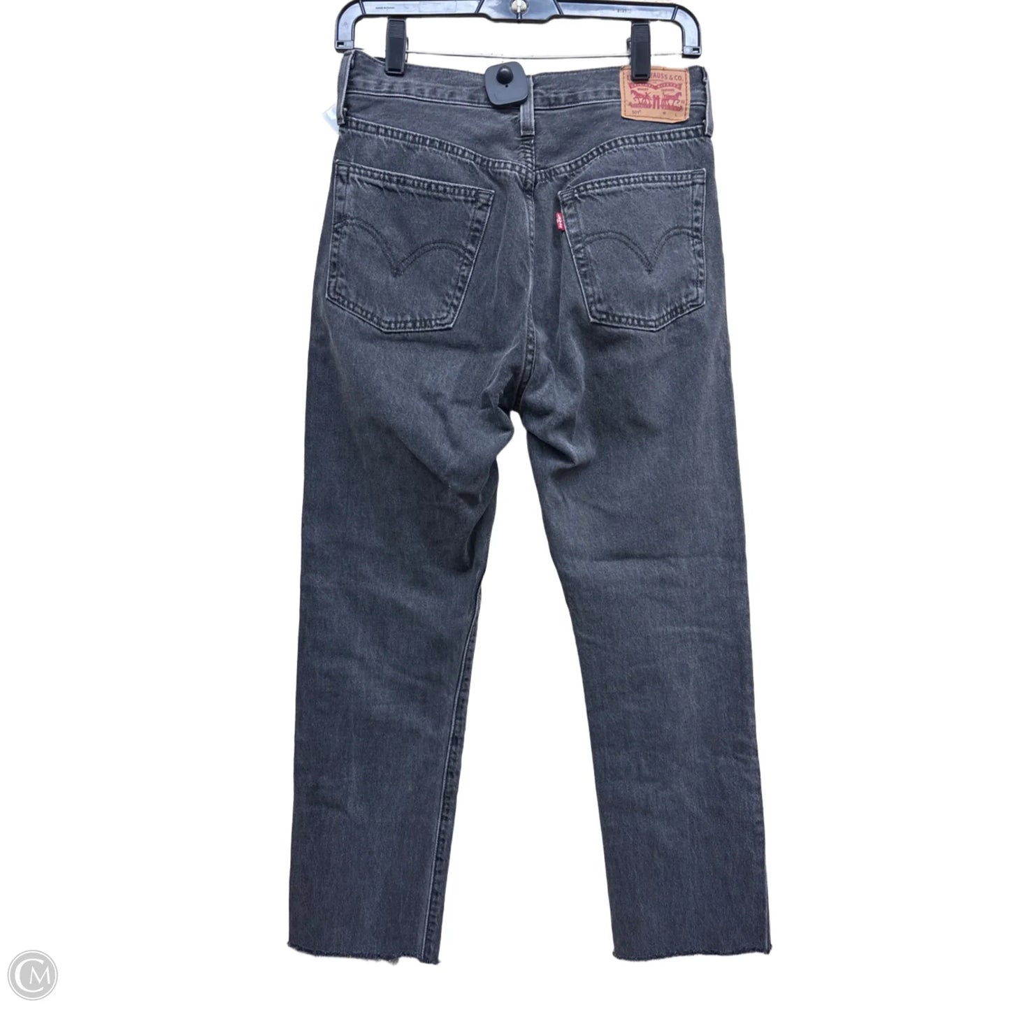 Jeans Straight By Levis In Black Denim, Size: 4