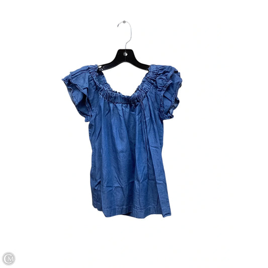 Top Short Sleeve By Loft In Blue Denim, Size: Sp