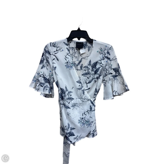 Top Short Sleeve By Alex Marie In Blue & White, Size: S