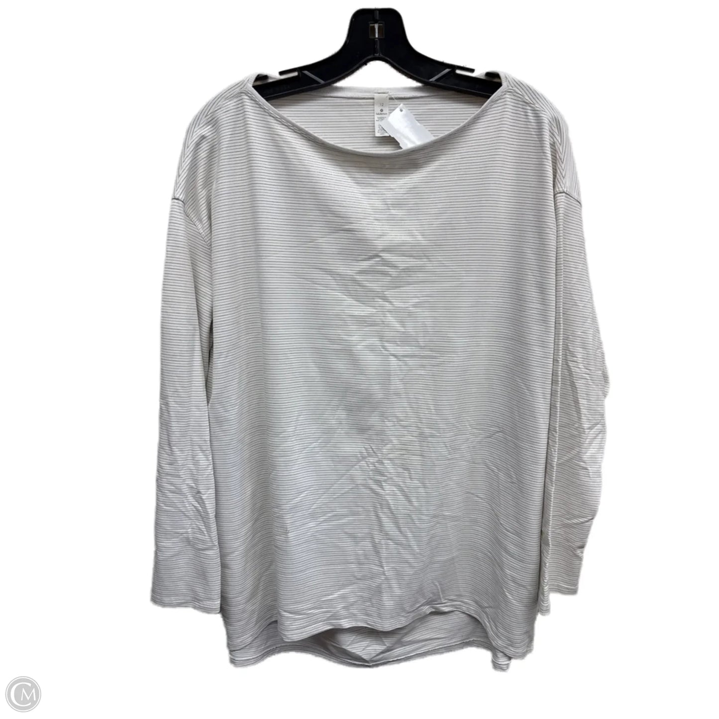 Athletic Top Long Sleeve Crewneck By Lululemon In Striped Pattern, Size: 12