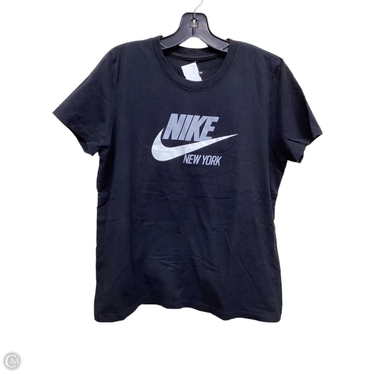 Athletic Top Short Sleeve By Nike Apparel In Black, Size: L