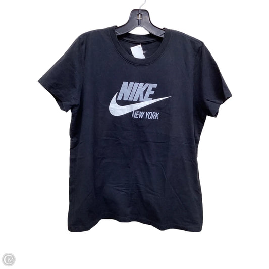 Athletic Top Short Sleeve By Nike Apparel In Black, Size: L