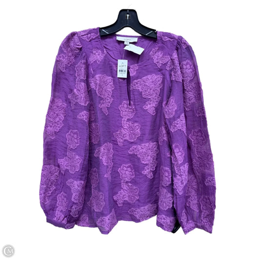 Top Long Sleeve By Loft In Purple, Size: S