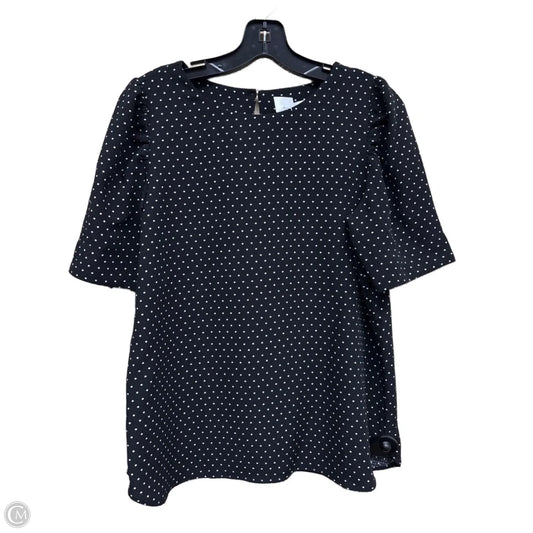 Top Short Sleeve By Loft In Polkadot Pattern, Size: Mp