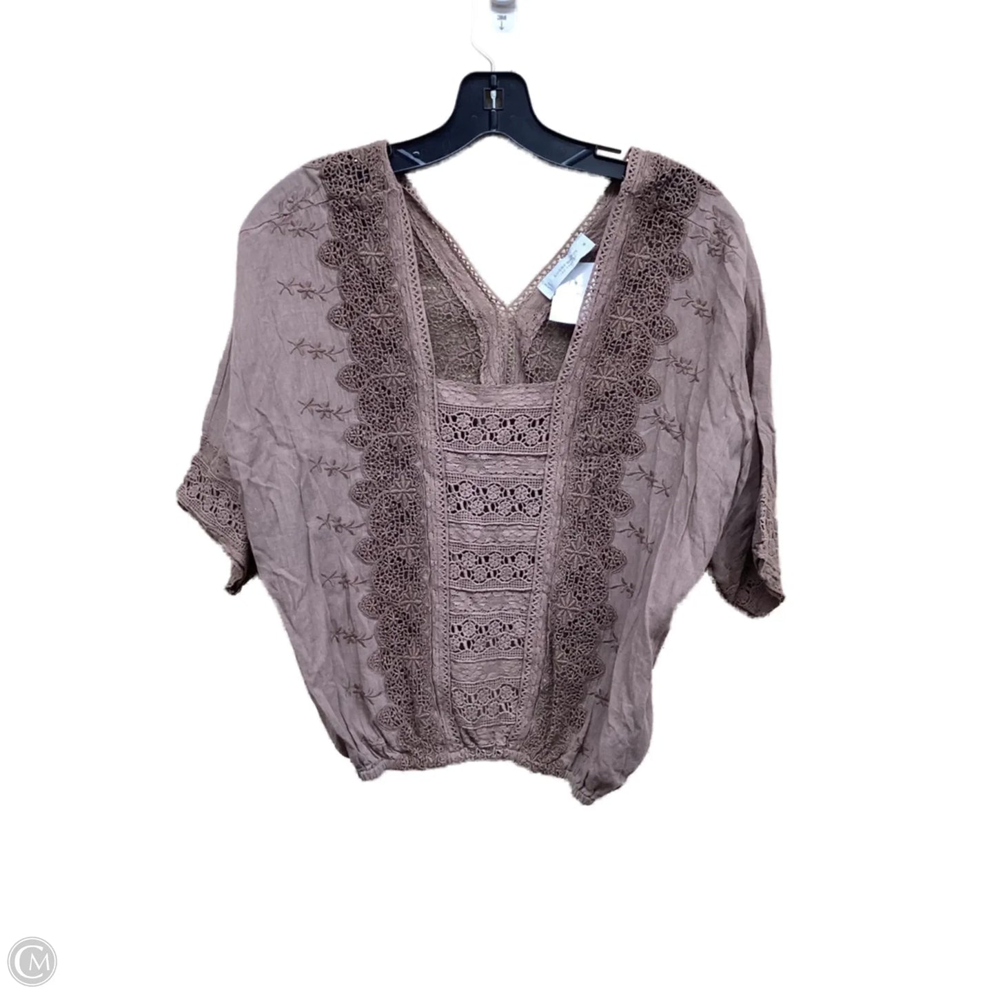 Top Short Sleeve By Lucky Brand In Brown, Size: M