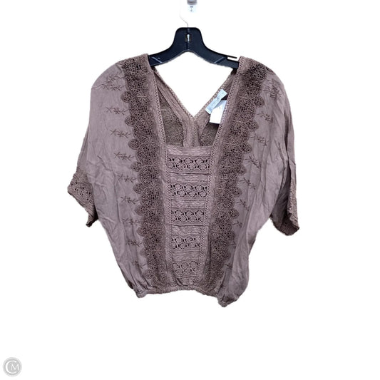 Top Short Sleeve By Lucky Brand In Brown, Size: M