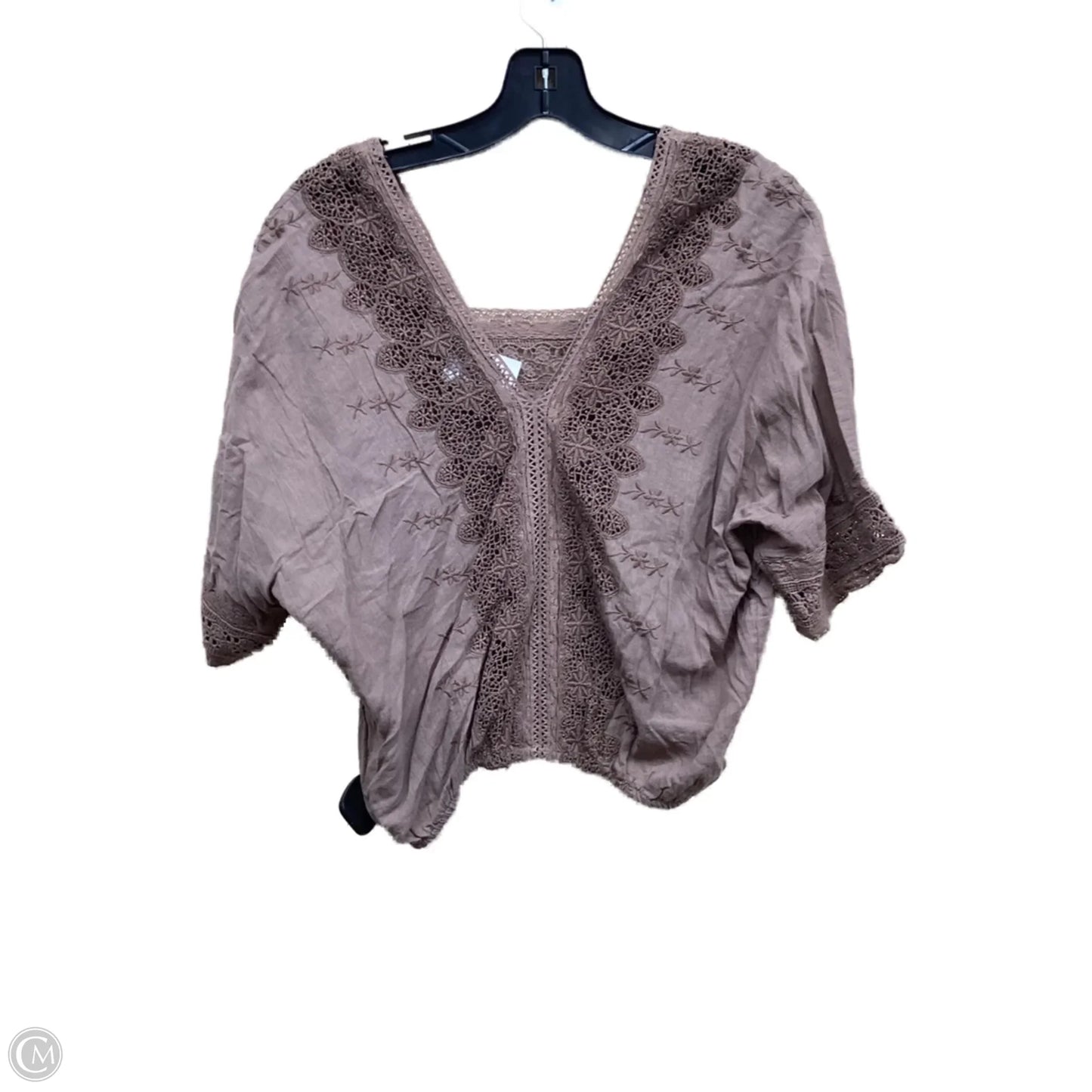 Top Short Sleeve By Lucky Brand In Brown, Size: M