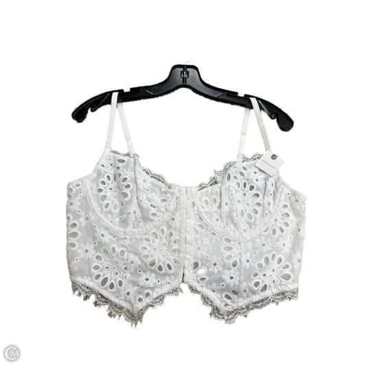 Top Sleeveless By Anthropologie In White, Size: L