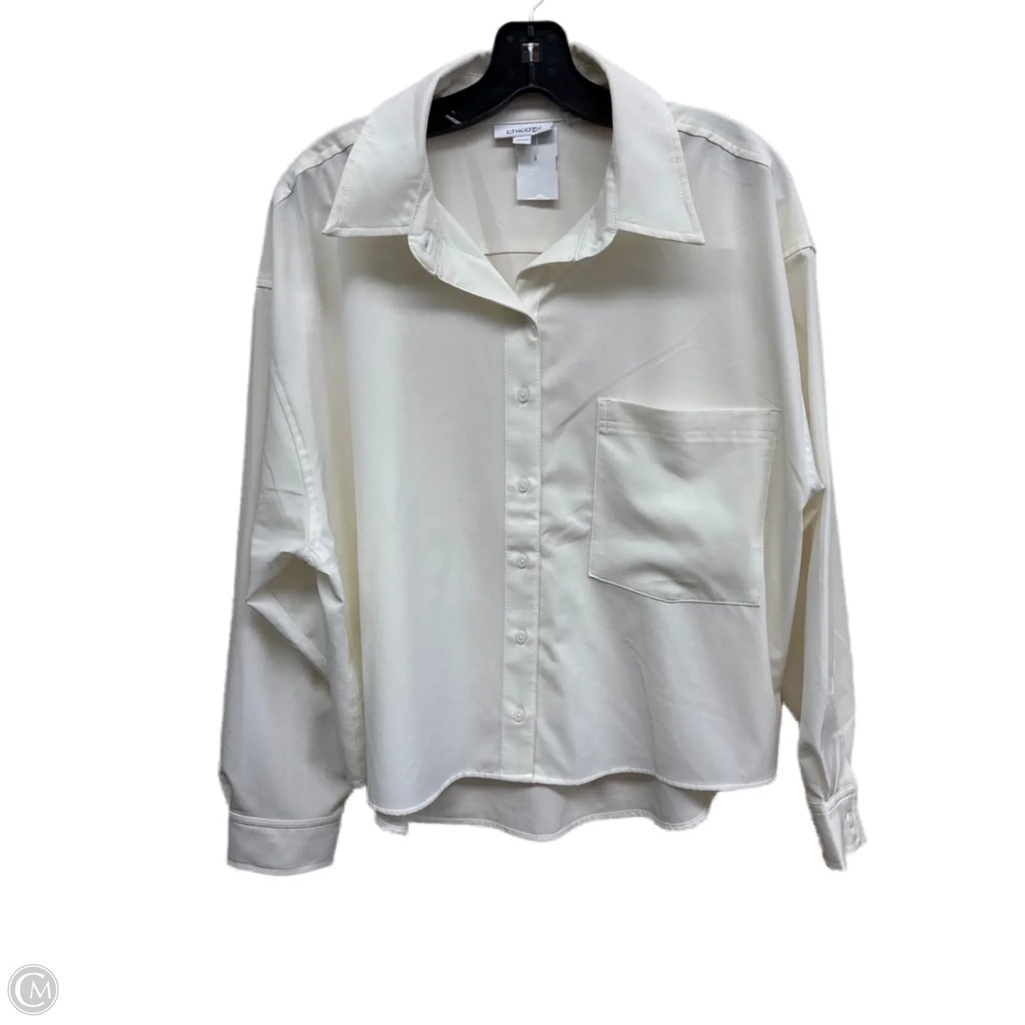 Top Long Sleeve By Chicos In White, Size: L