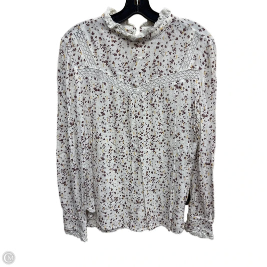 Top Long Sleeve By Loft In Floral Print, Size: M