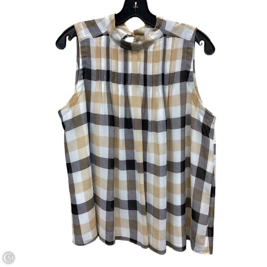 Top Sleeveless By Ann Taylor In Checkered Pattern, Size: M
