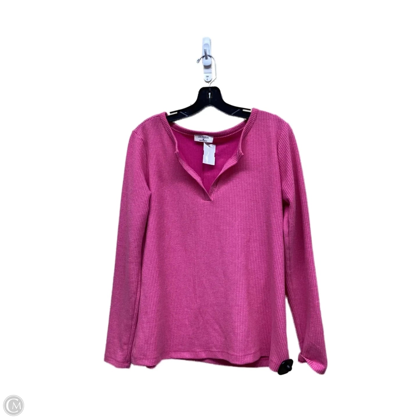 Top Long Sleeve By Zenana Outfitters In Pink, Size: M