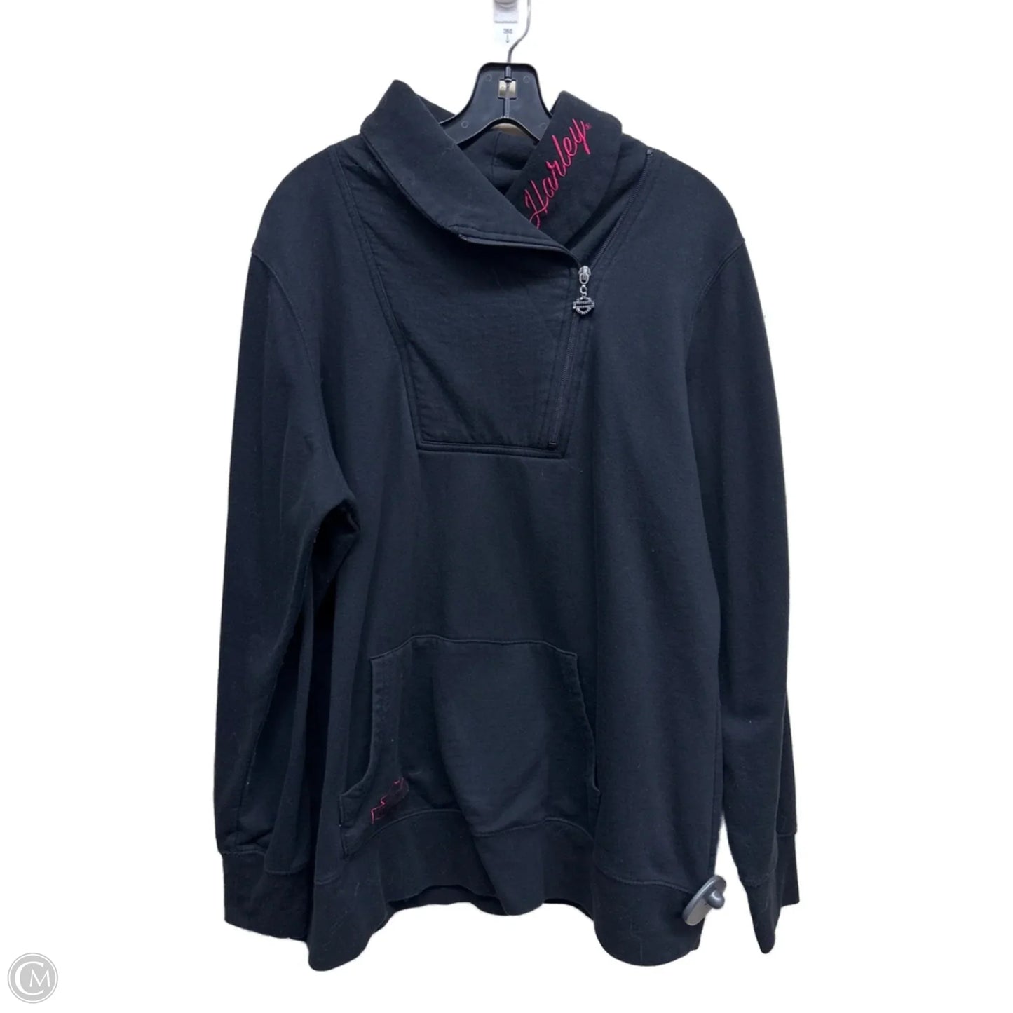 Sweatshirt Collar By Harley Davidson In Black & Pink, Size: Xxl