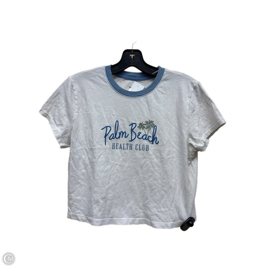 Top Short Sleeve By Abercrombie And Fitch In Blue & White, Size: L