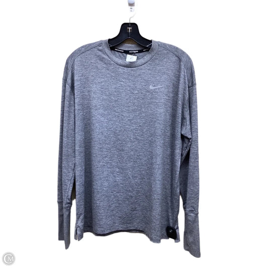 Athletic Top Long Sleeve Crewneck By Nike Apparel In Grey, Size: L