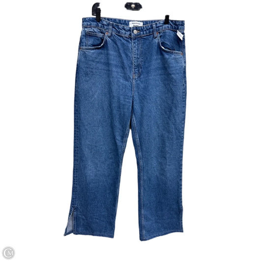 Jeans Wide Leg By Reformation In Blue Denim, Size: 12