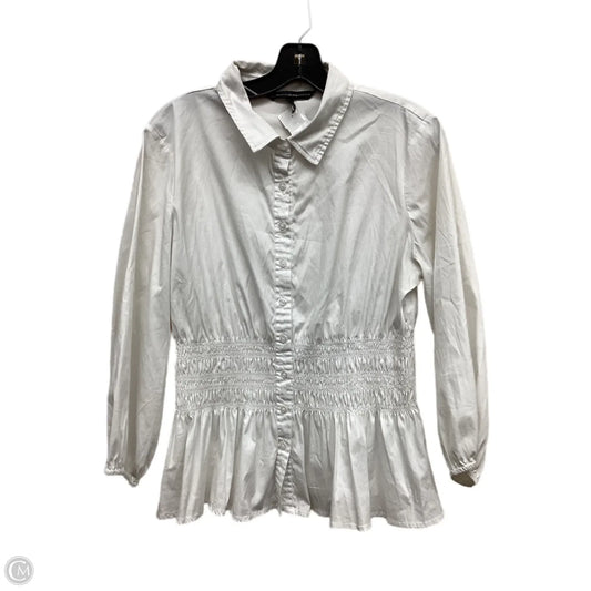 Top Long Sleeve By White House Black Market In White, Size: L