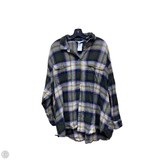 Top Long Sleeve By Old Navy In Plaid Pattern, Size: 3x