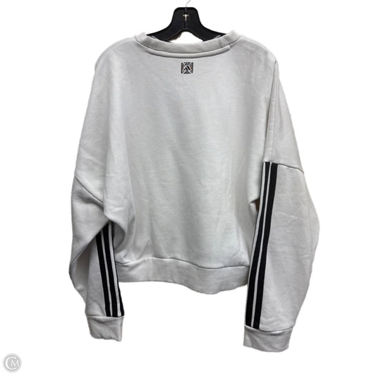 Athletic Sweatshirt Crewneck By Adidas In White, Size: M