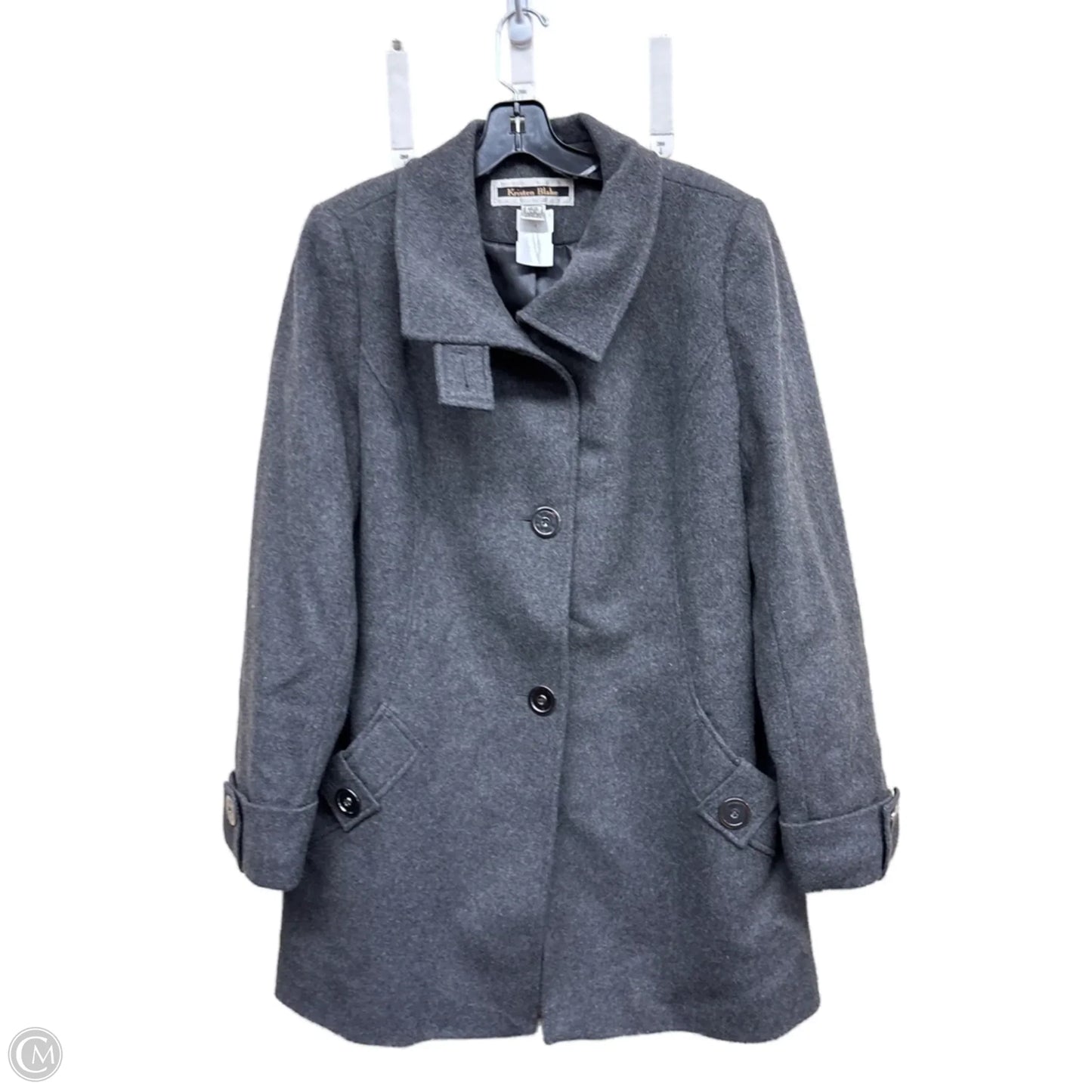 Coat Peacoat By Clothes Mentor In Grey, Size: L