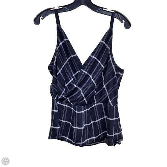 Top Sleeveless By Cabi In Checkered Pattern, Size: 8