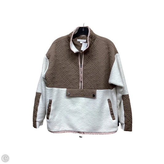 Jacket Faux Fur & Sherpa By Spiritual Gangster In Brown & Cream, Size: S