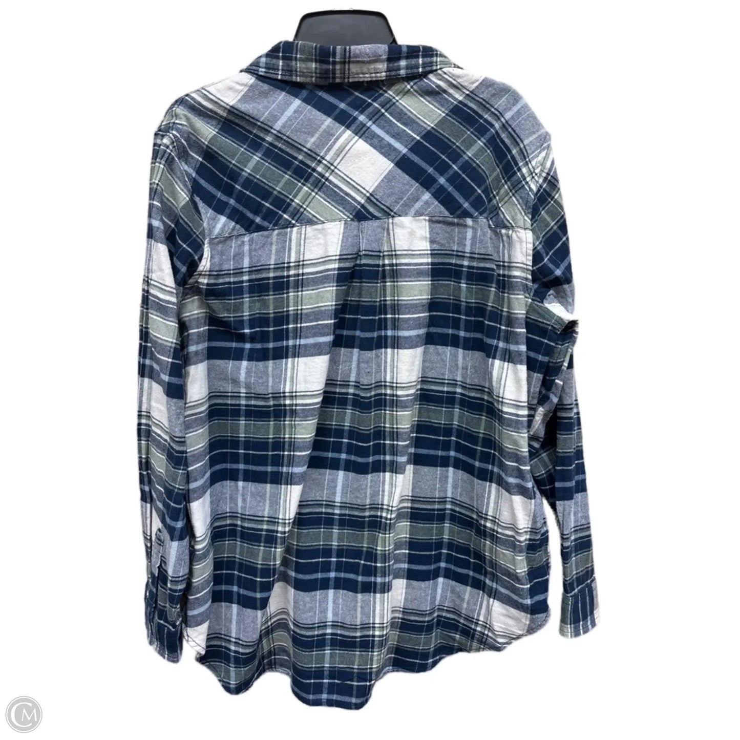 Top Long Sleeve By Gap In Plaid Pattern, Size: L
