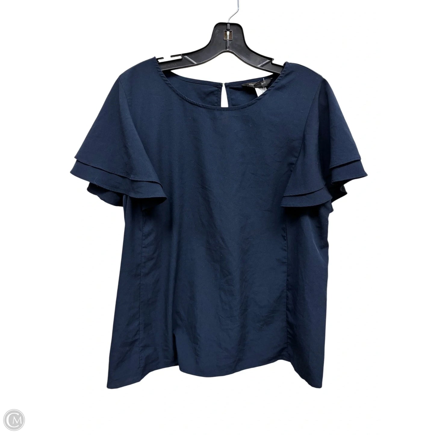 Top Short Sleeve By Banana Republic In Navy, Size: L