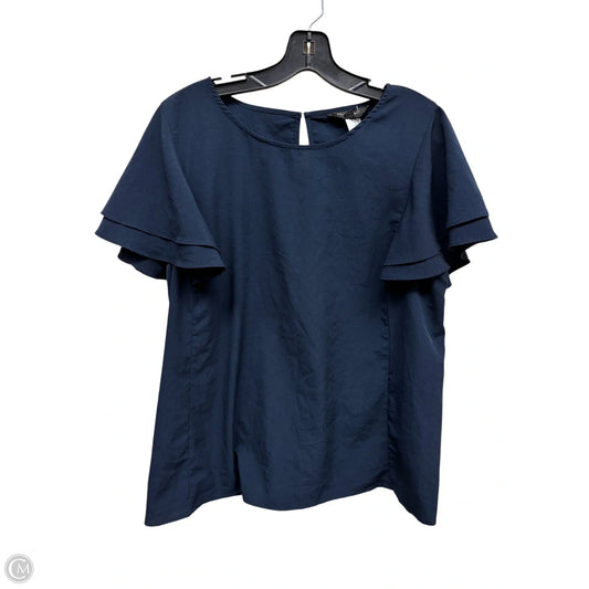 Top Short Sleeve By Banana Republic In Navy, Size: L