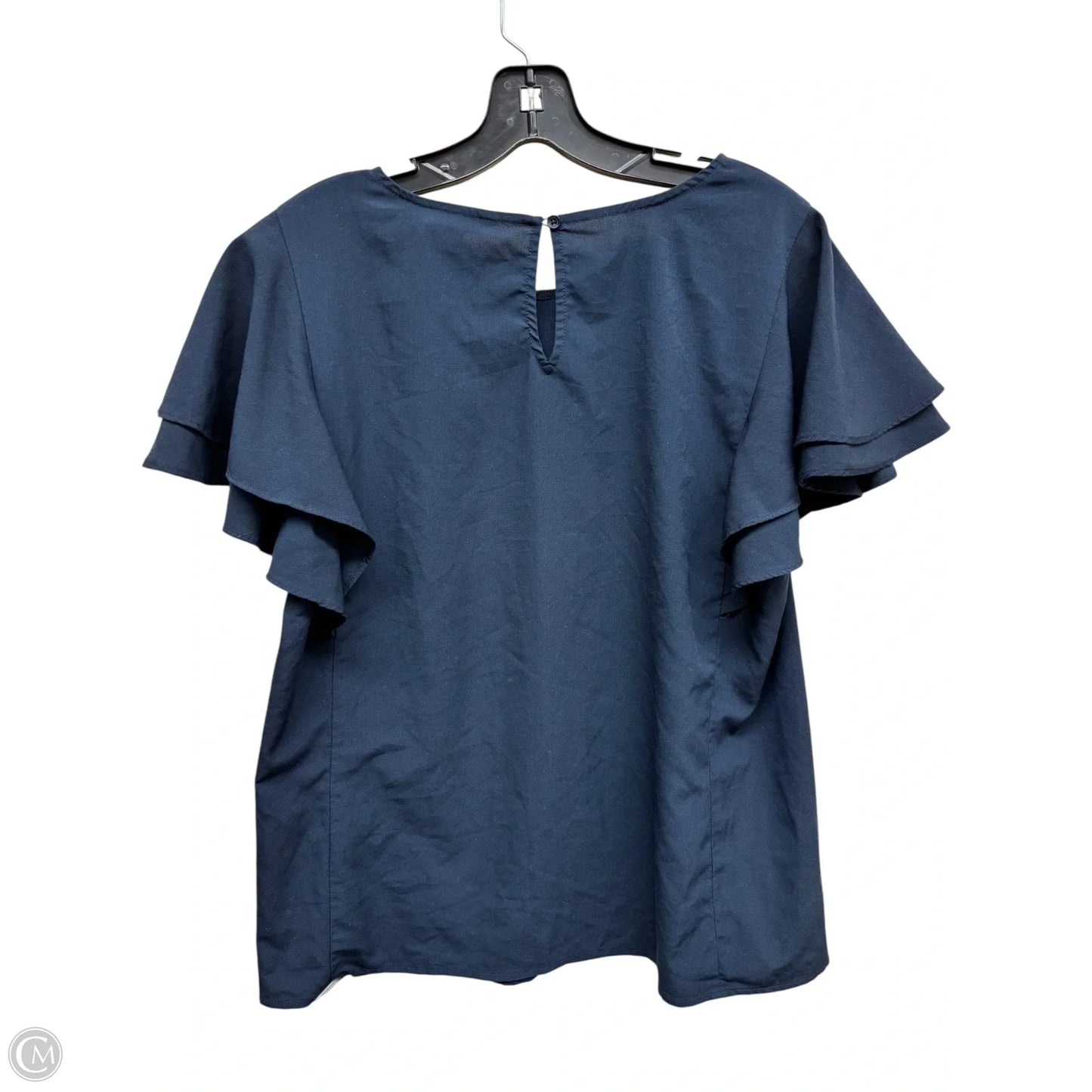 Top Short Sleeve By Banana Republic In Navy, Size: L