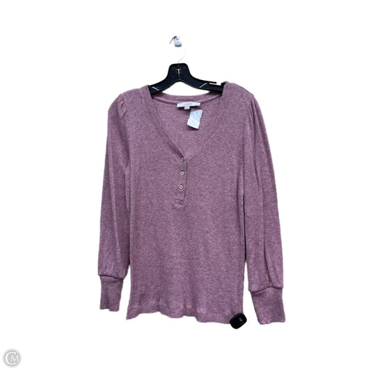 Top Long Sleeve By Loft In Pink, Size: L