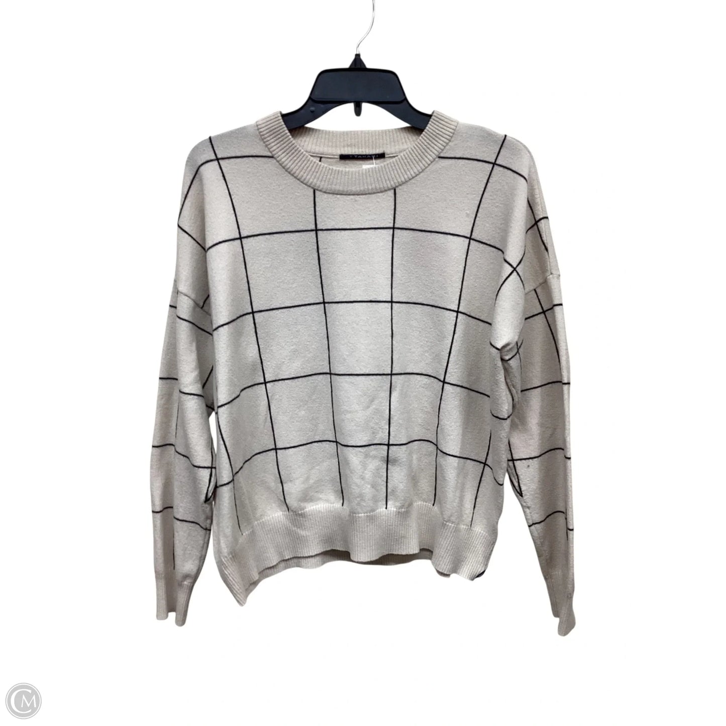 Top Long Sleeve By Tahari By Arthur Levine In Checkered Pattern, Size: M