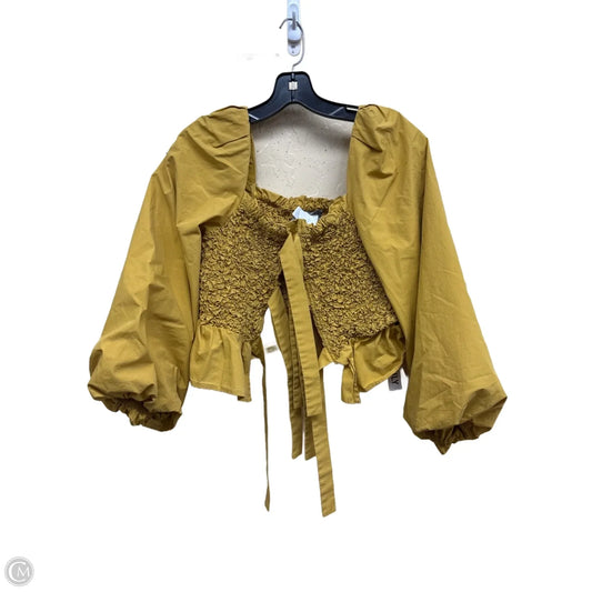 Top Long Sleeve By Anthropologie In Yellow, Size: M