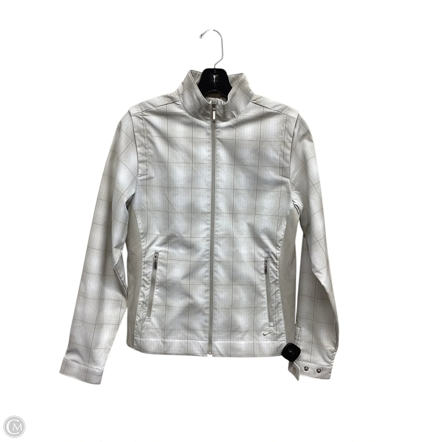 Athletic Jacket By Nike Apparel In Checkered Pattern, Size: S