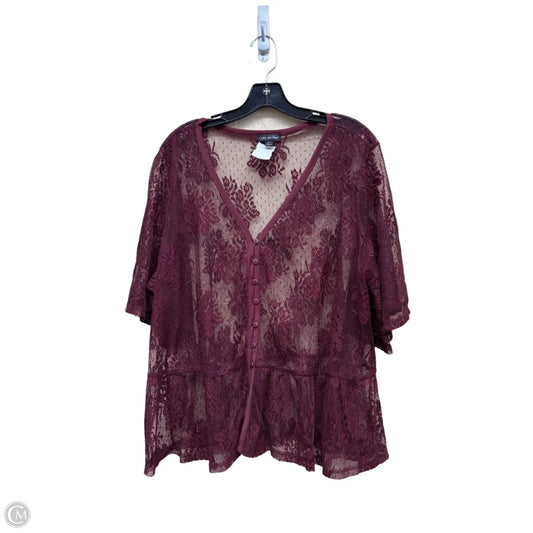 Top Short Sleeve By Lane Bryant In Maroon, Size: 22