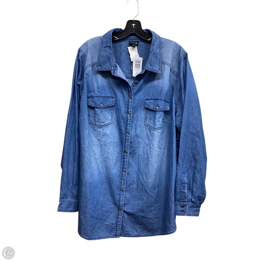 Top Long Sleeve By Torrid In Blue Denim, Size: 3x