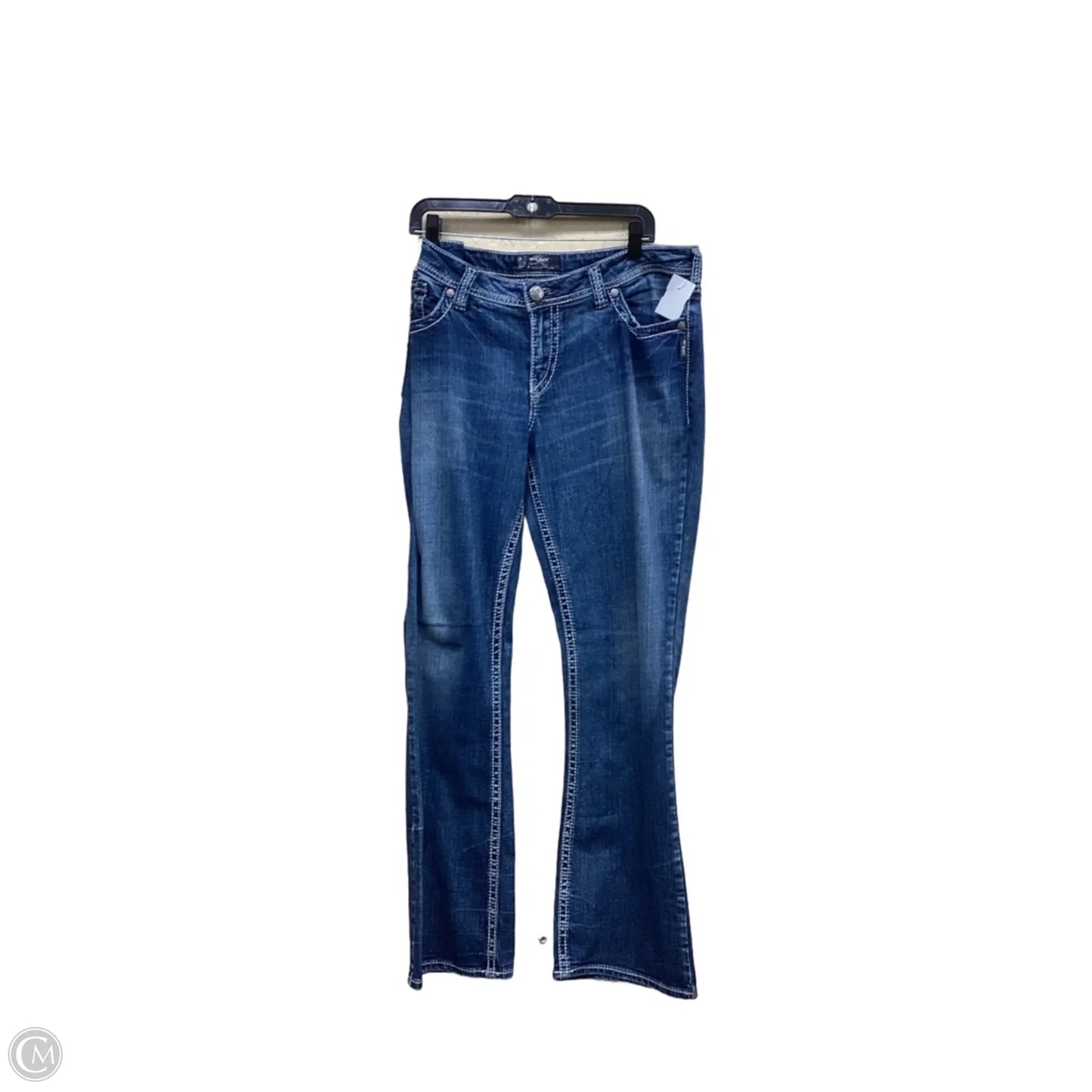Jeans Boot Cut By Silver In Blue Denim, Size: 16