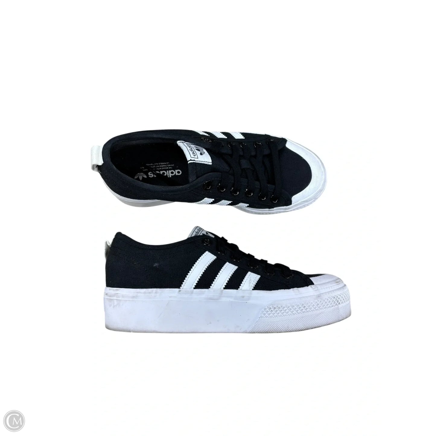 Shoes Sneakers By Adidas In Black & White, Size: 7