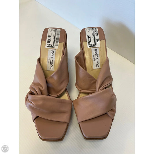 Sandals Heels Wedge By Jimmy Choo In Tan, Size: 12