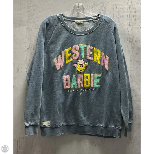 Sweatshirt Crewneck By Simply Southern In Blue, Size: M