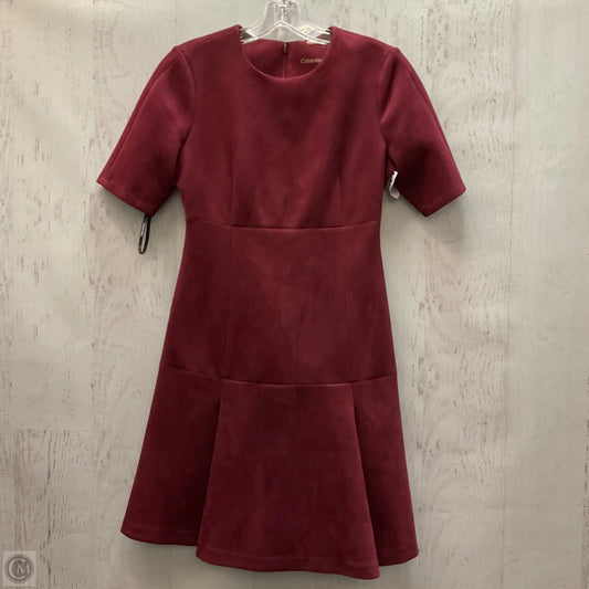 Dress Casual Short By Calvin Klein In Maroon, Size: 4