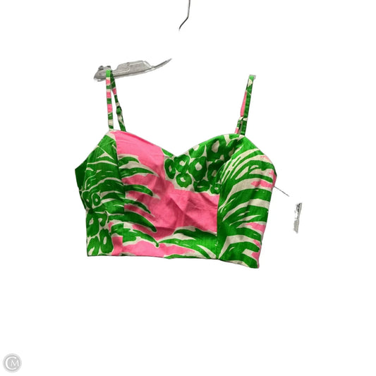 Top Sleeveless Designer By Lilly Pulitzer In Green & Pink, Size: 4