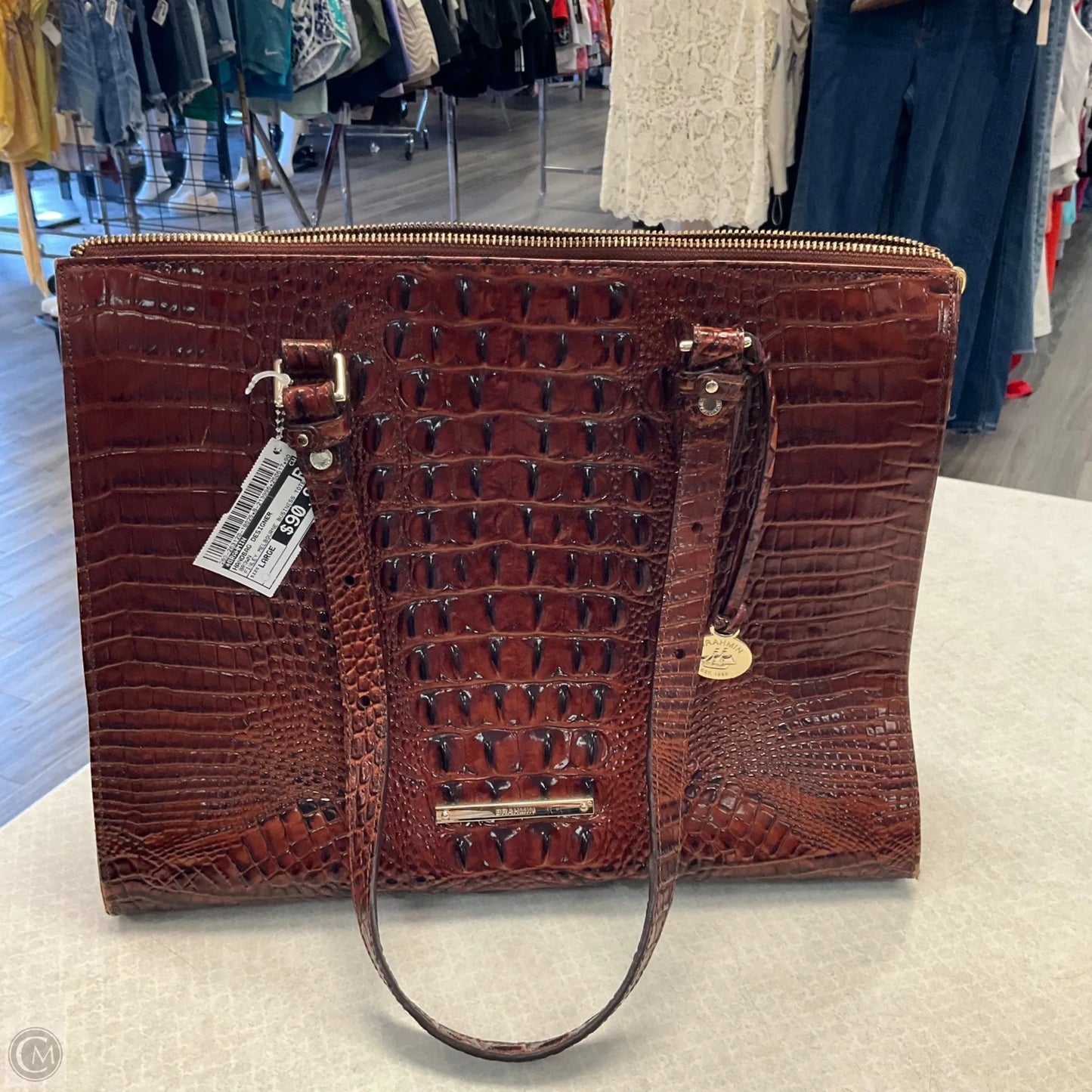 Handbag Designer By Brahmin, Size: Large