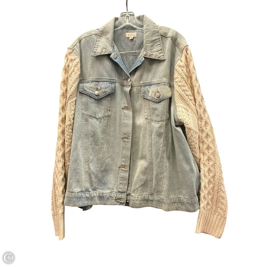 Jacket Denim By Pol In Blue Denim, Size: 3x