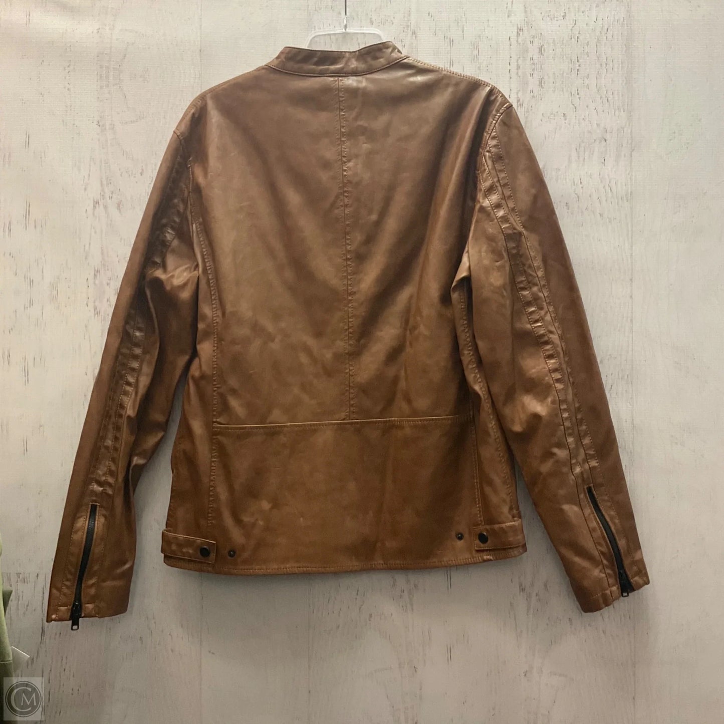 Jacket Leather By Zara In Brown, Size: L