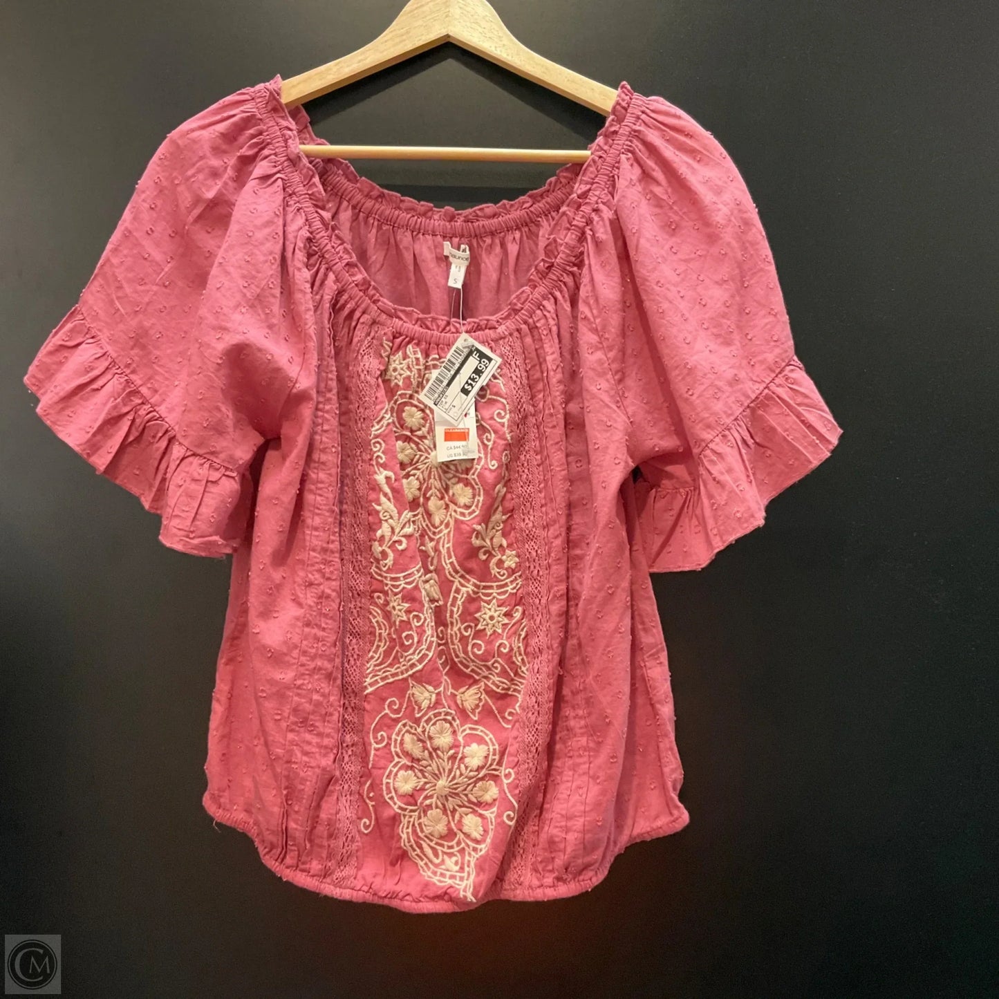 Top Short Sleeve By Maurices In Pink, Size: S