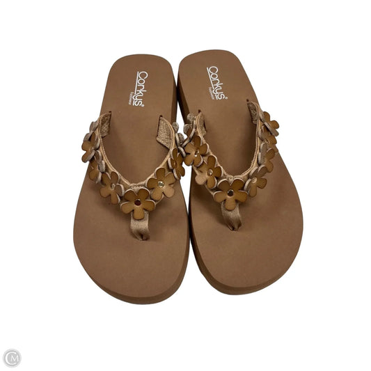 Sandals Heels Platform By Corkys In Brown, Size: 9