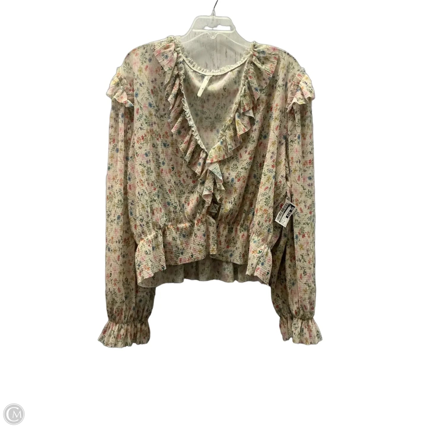 Top Long Sleeve By Anthropologie In Floral Print, Size: Xl